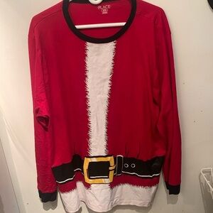 Ho Ho Ho! Santa Clause Long Sleeve Crewneck Shirt by Place 100% Cotton SZ XL 🎅
